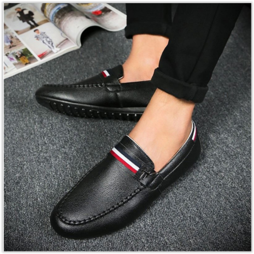 Men Shoes Leather Casual Shoes ClassicMale Loafers CRAZY 370