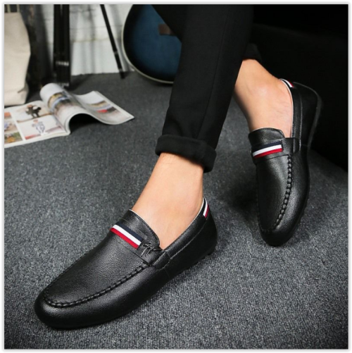 Men Shoes Leather Casual Shoes ClassicMale Loafers CRAZY 370