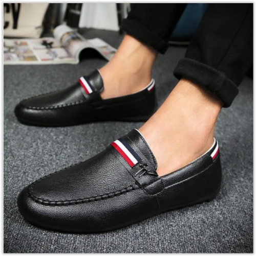 Men Shoes Leather Casual Shoes ClassicMale Loafers CRAZY 370