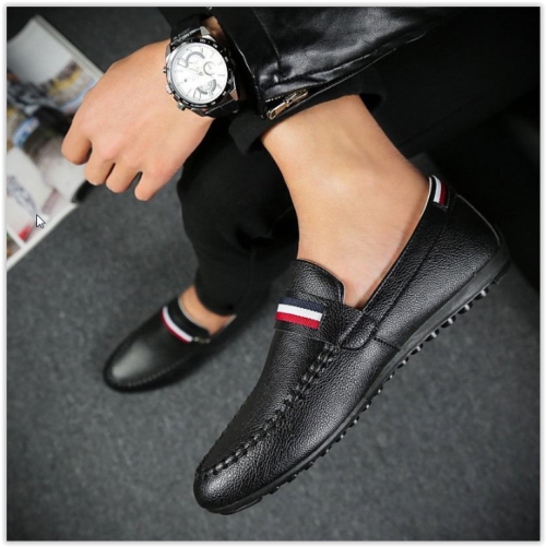 Men Shoes Leather Casual Shoes ClassicMale Loafers CRAZY 370