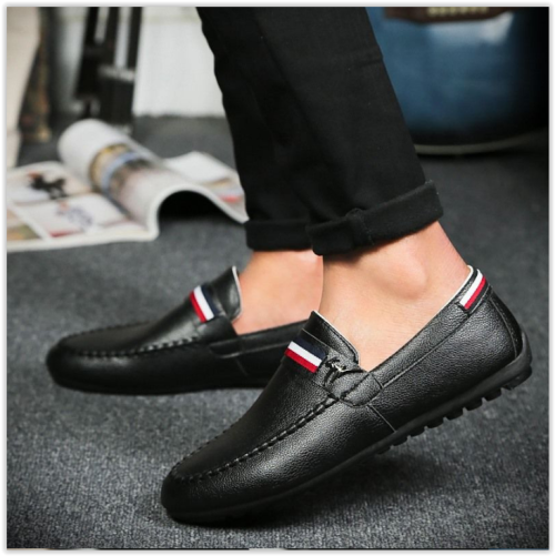 Men Shoes Leather Casual Shoes ClassicMale Loafers CRAZY 370