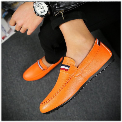 Men Shoes Leather Casual Shoes ClassicMale Loafers CRAZY 370