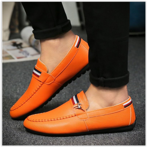 Men Shoes Leather Casual Shoes ClassicMale Loafers CRAZY 370