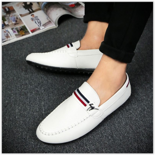 Men Shoes Leather Casual Shoes ClassicMale Loafers CRAZY 370