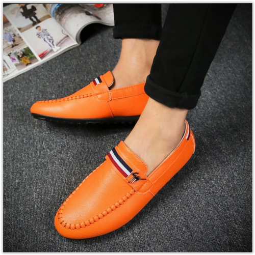 Men Shoes Leather Casual Shoes ClassicMale Loafers CRAZY 370