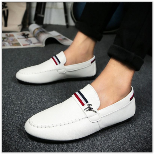 Men Shoes Leather Casual Shoes ClassicMale Loafers CRAZY 370