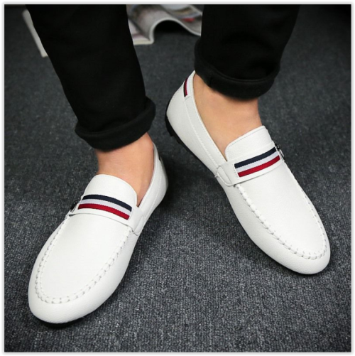 Men Shoes Leather Casual Shoes ClassicMale Loafers CRAZY 370