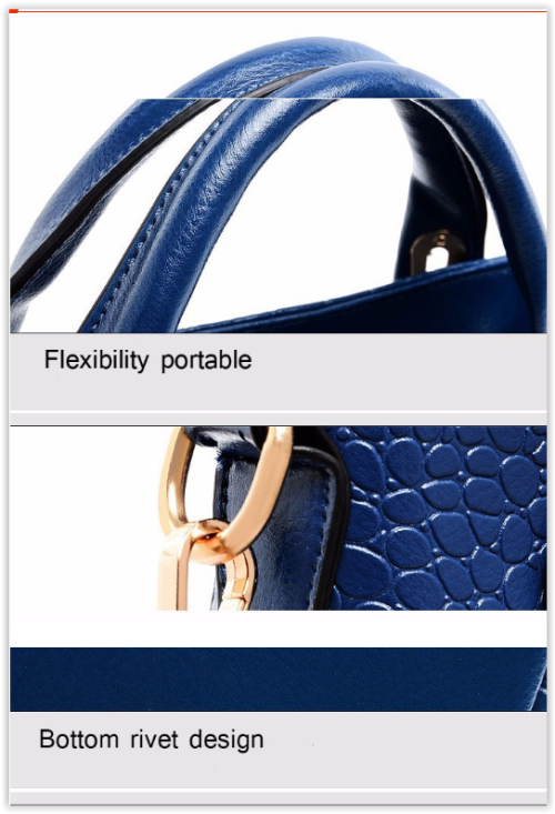 Leather Bags 3 Sets (HANDBAG - MESSENGER - PRURSE)  Shoulder Bag PU Leather ladies