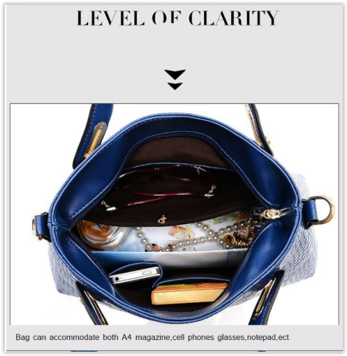 Leather Bags 3 Sets (HANDBAG - MESSENGER - PRURSE)  Shoulder Bag PU Leather ladies