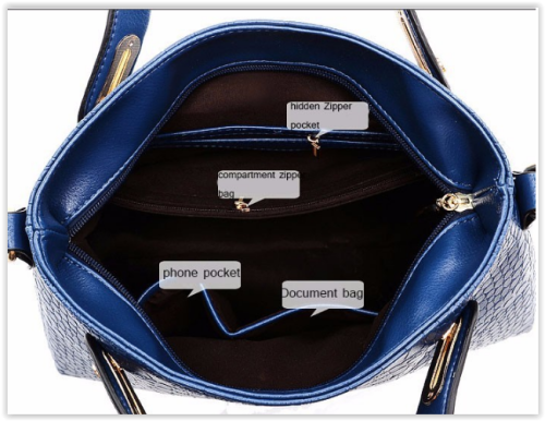 Leather Bags 3 Sets (HANDBAG - MESSENGER - PRURSE)  Shoulder Bag PU Leather ladies