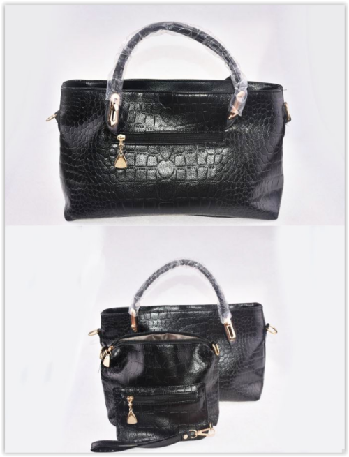 Leather Bags 3 Sets (HANDBAG - MESSENGER - PRURSE)  Shoulder Bag PU Leather ladies