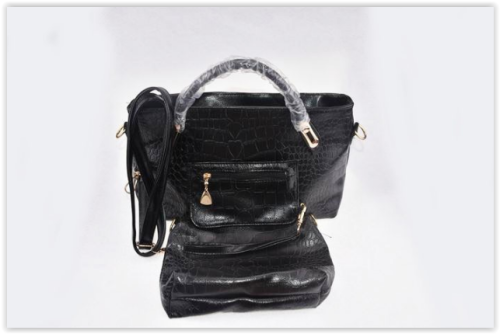 Leather Bags 3 Sets (HANDBAG - MESSENGER - PRURSE)  Shoulder Bag PU Leather ladies