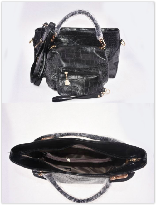 Leather Bags 3 Sets (HANDBAG - MESSENGER - PRURSE)  Shoulder Bag PU Leather ladies