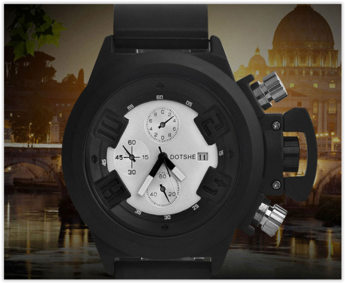 Men Watches Decorative 3 Eyes Dials CRAZY R200 Free shipping!!