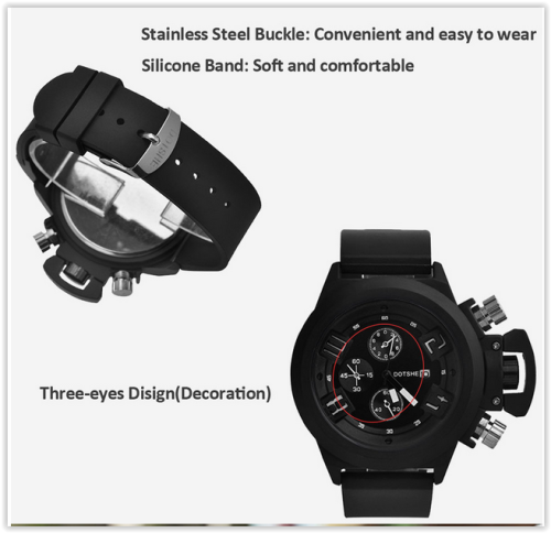 Men Watches Decorative 3 Eyes Dials CRAZY R200 Free shipping!!