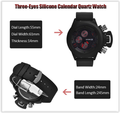 Men Watches Decorative 3 Eyes Dials CRAZY R200 Free shipping!!