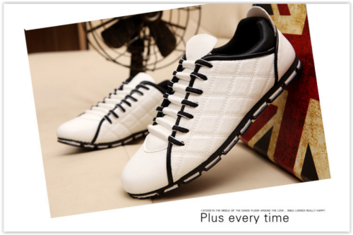 Men Casual PU Leather Flat Shoes Sport Shoes Loafers Walking Shoes Crazy R330