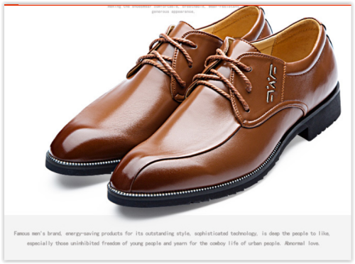 Men PU Leather Casual Shoes Classic Male Oxford Wedding Shoes CRAZY 400