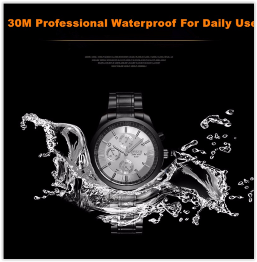 Waterproof Men Watch Stainless Steel Military Wrist Watch 2017