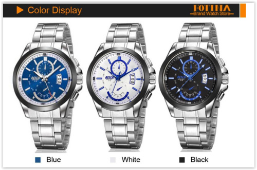 Men Stainless Steel Watches Water Resistance Auto Date Day