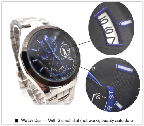 Men Stainless Steel Watches Water Resistance Auto Date Day