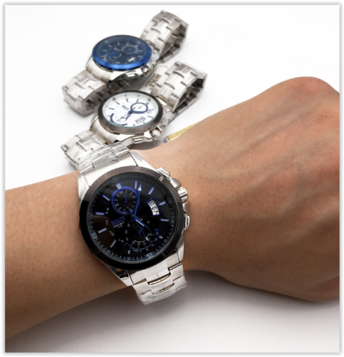 Men Stainless Steel Watches Water Resistance Auto Date Day