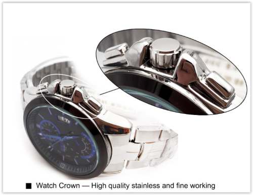 Men Stainless Steel Watches Water Resistance Auto Date Day