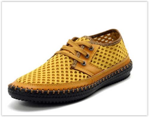 Genuine Leather Men Shoes Breathable Summer Loafers Crazy R389