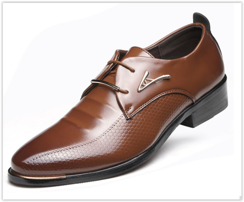 Men Lace Up Shoes Fashion Waterproof Breathable Business Wedding Shoes