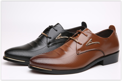 Men Lace Up Shoes Fashion Waterproof Breathable Business Wedding Shoes