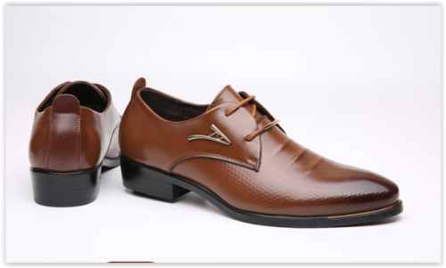 Men Lace Up Shoes Fashion Waterproof Breathable Business Wedding Shoes