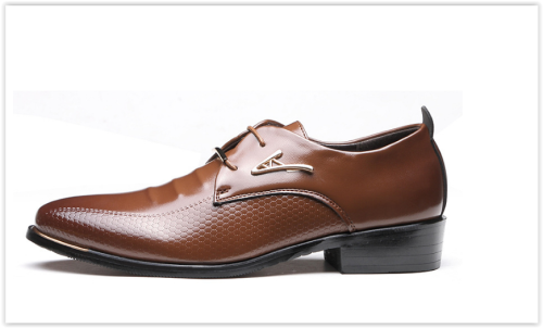 Men Lace Up Shoes Fashion Waterproof Breathable Business Wedding Shoes