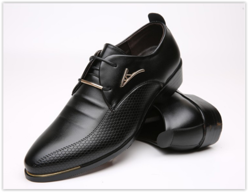 Men Lace Up Shoes Fashion Waterproof Breathable Business Wedding Shoes