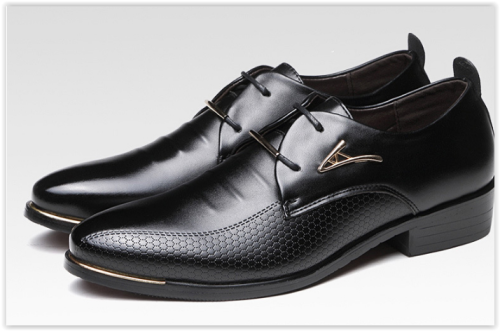 Men Lace Up Shoes Fashion Waterproof Breathable Business Wedding Shoes