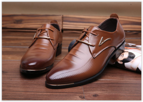 Men Lace Up Shoes Fashion Waterproof Breathable Business Wedding Shoes