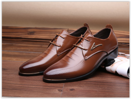 Men Lace Up Shoes Fashion Waterproof Breathable Business Wedding Shoes