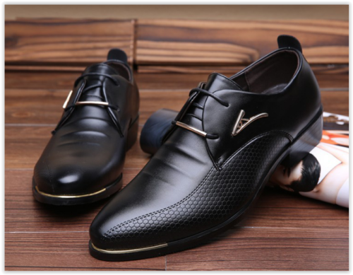 Men Lace Up Shoes Fashion Waterproof Breathable Business Wedding Shoes