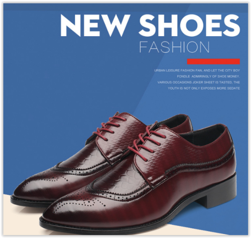 New Arrival Retro Men PU Leather Shoes Business Wedding Oxford Shoes