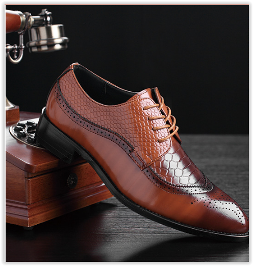 New Arrival Retro Men PU Leather Shoes Business Wedding Oxford Shoes