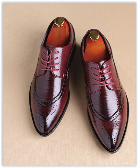 New Arrival Retro Men PU Leather Shoes Business Wedding Oxford Shoes