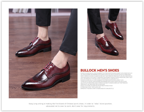 New Arrival Retro Men PU Leather Shoes Business Wedding Oxford Shoes
