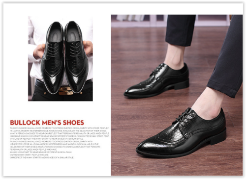 New Arrival Retro Men PU Leather Shoes Business Wedding Oxford Shoes