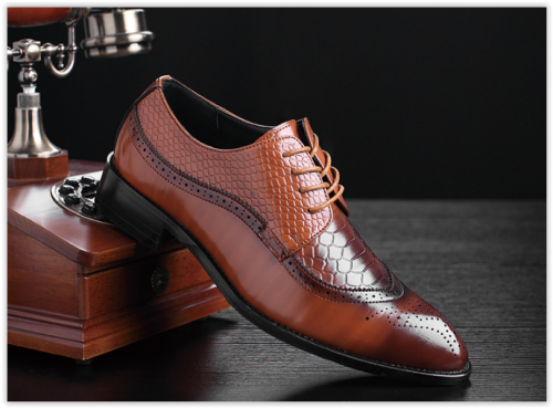New Arrival Retro Men PU Leather Shoes Business Wedding Oxford Shoes