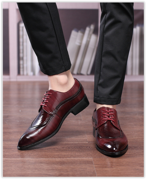 New Arrival Retro Men PU Leather Shoes Business Wedding Oxford Shoes