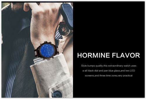 Men Watches BOAMIGO 3 Times Zone Military Sports Dual Display CRAZY R300