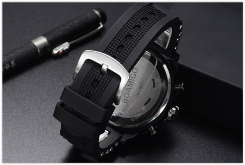 Men Watches BOAMIGO 3 Times Zone Military Sports Dual Display CRAZY R300