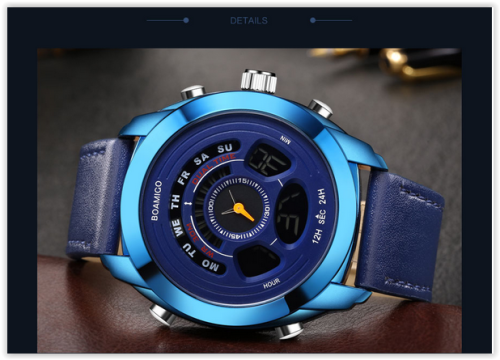 Boamigo Leather Watches Led Digital 30M Water Resistance  Crazy R350