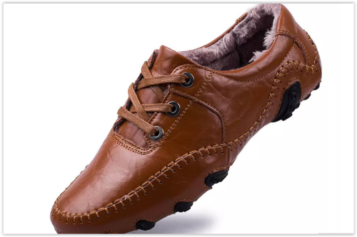 Men Shoes Hot Sale Genuine Leather Winter Fur Shoes HOT R599