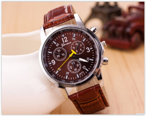 Genuine leather Watches Men Women Big Dial Analog Crazy R139