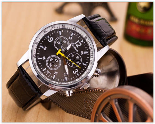 Genuine leather Watches Men Women Big Dial Analog Crazy R139